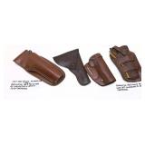 Lot: 4 assorted leather holsters.