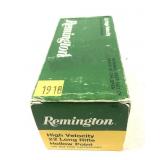 Brick .22 LR hollow point Remington cartridges,