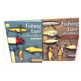 Lot: 2 fishing lure collectibles, hard cover books