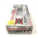 Box of .22-250 REM 55-grain jacketed soft point