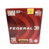 Federal 9mm Luger 115 Gr FMJ RN Cartridges -