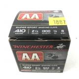 Box of .410 Ga. 2.5" No. 8 Winchester AA Super