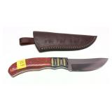 Custom Ashen Edge knife with embossed leather