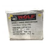 1000 rounds of 7.62 x 39mm 123-grain FMJ Wolf