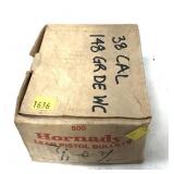 Box of .38 Cal. 148-grain Hornady lead DE WC