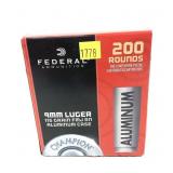 Box of 9mm Luger 115-grain FMJ RN aluminum case