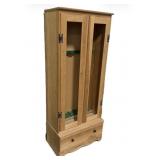 Six-gun 2-door gun cabinet with 1-drawer base,