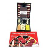 Lot: Backgammon/ Chess/Checkers/Cribbage set in