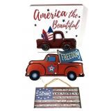 Lot: 3 Patriotic signs/ decor