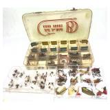 Lot: 3 plastic tackle cases with assorted flies
