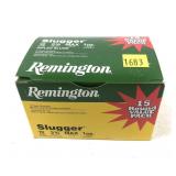 Box of 12 Ga. 2.75" Remington rifled slugs,