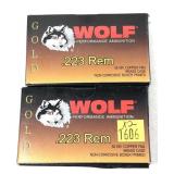 x2- Boxes of .223 REM 55-grain FMJ Wolf cartridges