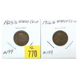 x2- Early wheat cents -x2 cents-Sold by the piece,