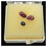 Lot, oval and pear cut natural rubies, round cut