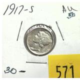 1917-S Mercury dime