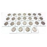 x25- Franklin Half dollars, 90% silver -x25 half