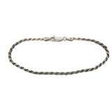 7" Sterling silver rope chain bracelet