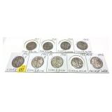 x9-Standing Liberty half dollars, 90% Silver, x9