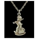 Sterling silver Hummel pendant with 19.5" rope