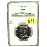 1968-S Kennedy half dollar, Slab Certified, NGC