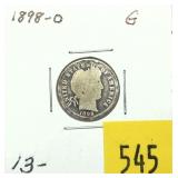 1898-O Barber dime