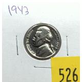 1943 Jefferson nickel, 35% silver