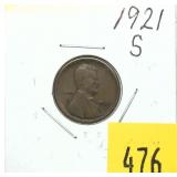 1921-S Lincoln cent