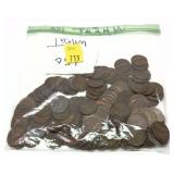 Lot, Lincoln Wheat cents, 150 pieces