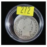 1907-D Barber half dollar