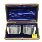 Pair of fancy sterling silver napkin rings in
