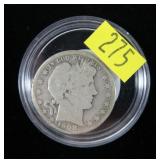 1908-S Barber half dollar