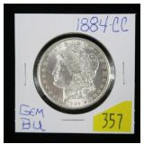 1884-CC Morgan dollar, gem BU