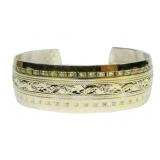 Danecraft sterling silver gold wash cuff bracelet,