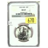 1965 Kennedy half dollar, Slab Certified, NGC