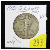 1936-S Walking Liberty half dollar