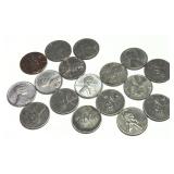 Lot, Lincoln Steel Wheat cents, 17 pieces