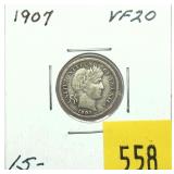 1907 Barber dime