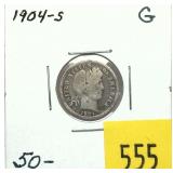 1904-S Barber dime