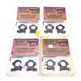 Lot: 4 Tasco High Centerfire Matte Rings- Scope