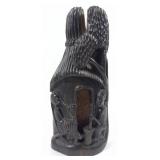 Wooden carved African figurine, 11" H.