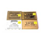 Lot, 4 boxes 5.56mm cartridges, Federal, PMC &