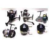 Lot, 6 assorted reels includes: Heddon, Zebco,