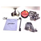 Lot, Zebco 6X Cardinal reel, straps and bow