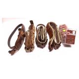 Lot, assorted leather cartridge belts and strap,