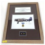 Frame Joe Foss "A Proud America Hero" signed