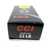 Box of .22 LR. CCI Quiet-22 cartridges, 50 Rds.
