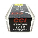 Box of .22 LR. CCI Stinger cartridges, 50 Rds.