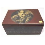 Wooden box with Remington and Dogs,
