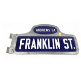 Double side Franklin St/Andrews St. enamel/steel