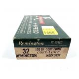 Box of .32 Remington 170-grain SP Remington